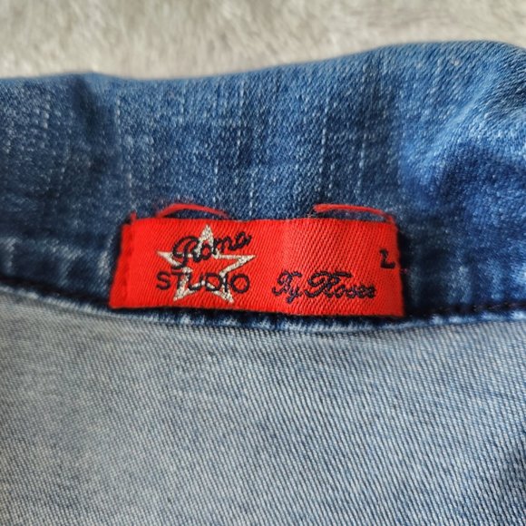 Vintage Y2K Zip Up Denim Dress Medium Blue Sleeveless // Large - Picture 8 of 12